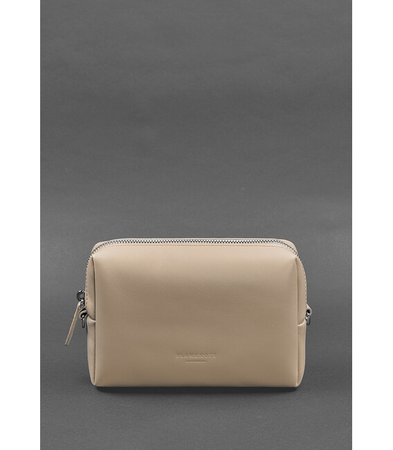 Кожаная косметичка-несессер 3.0 Светло-бежевая фото, картинка, изображение