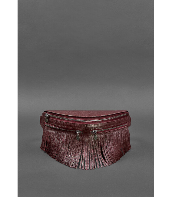 Кожаная женская сумка на пояс Spirit бордовая фото, картинка, изображение