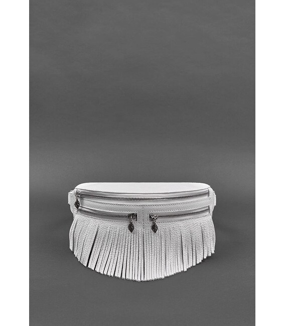 Кожаная женская сумка на пояс Spirit белая фото, картинка, изображение