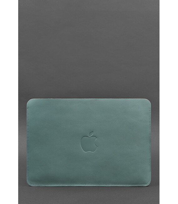 Чехол из натуральной кожи для MacBook 13 дюйм Бирюзовый фото, картинка, изображение