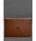 Кожаный чехол-конверт на магнитах для MacBook 15-16 дюйм Светло-коричневый картинка, изображение, фото