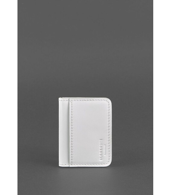 Шкіряна обкладинка для ID-паспорта і водійського повсідчення 4.1 Біла з гербом картинка, зображення, фото