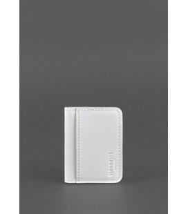 Шкіряна обкладинка для ID-паспорта і водійського повсідчення 4.1 Біла з гербом картинка, зображення, фото