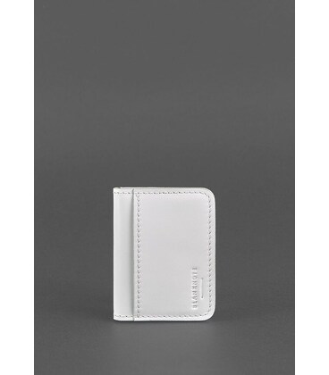 Шкіряна обкладинка для ID-паспорта і водійського повсідчення 4.1 Біла з гербом картинка, зображення, фото