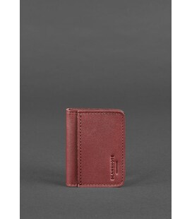 Шкіряна обкладинка для ID-паспорта і водійського повсідчення 4.1 бордова з гербом картинка, зображення, фото