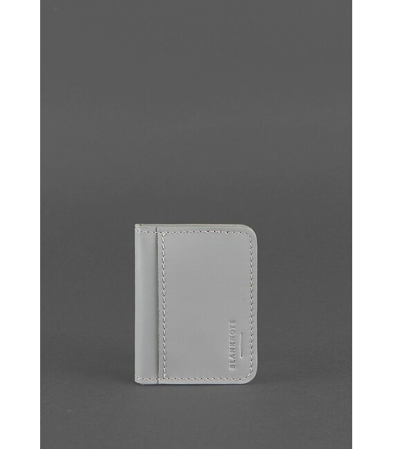 Шкіряна обкладинка для ID-паспорта і водійського повсідчення 4.1 Сіра з гербом картинка, зображення, фото