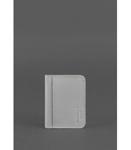 Шкіряна обкладинка для ID-паспорта і водійського повсідчення 4.1 Сіра з гербом картинка, зображення, фото