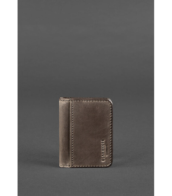 Кожаная обложка для ID-паспорта и водительских прав 4.1 темно-коричневый Crazy Horse с гербом фото, картинка, изображение