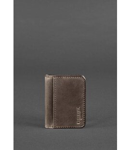 Шкіряна обкладинка для ID-паспорта і водійського повсідчення 4.1 темно-коричнева з гербом картинка, зображення, фото