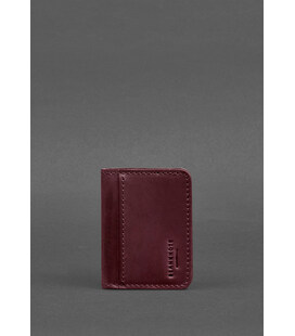 Шкіряна обкладинка для ID-паспорта і водійського повсідчення 4.1 бордова Crazy Horse з гербом картинка, зображення, фото