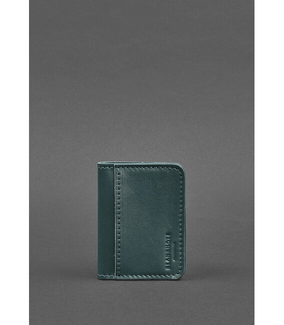 Кожаная обложка для ID-паспорта и водительских прав 4.1 зеленая с гербом фото, картинка, изображение