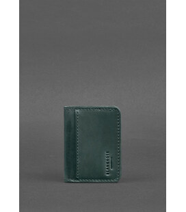 Шкіряна обкладинка для ID-паспорта і водійського повсідчення 4.1 зелена Crazy Horse з гербом картинка, зображення, фото