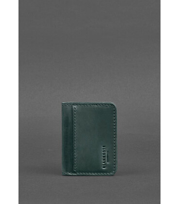 Шкіряна обкладинка для ID-паспорта і водійського повсідчення 4.1 зелена Crazy Horse з гербом картинка, зображення, фото