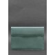 Кожаный чехол-конверт на магнитах для MacBook 14 Бирюзовый фото