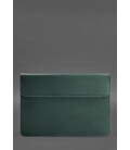 Кожаный чехол-конверт на магнитах для MacBook 14 Зеленый Crazy Horse фото, картинка, изображение