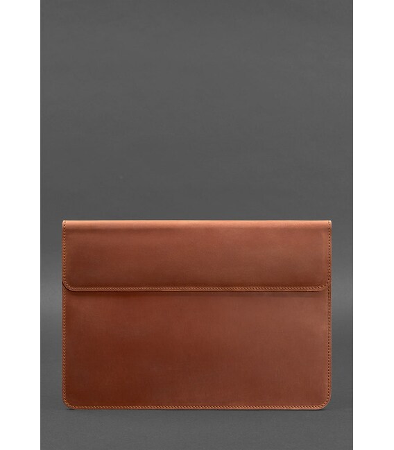 Шкіряний чохол-конверт на магнітах для MacBook 14 Світло-коричневий Crazy Horse картинка, зображення, фото