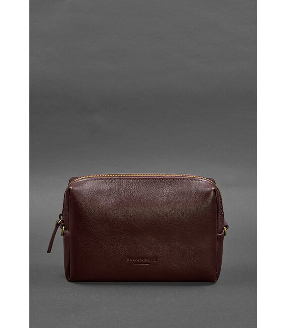 Кожаная косметичка-несессер 3.0 Бордовый Краст фото, картинка, изображение