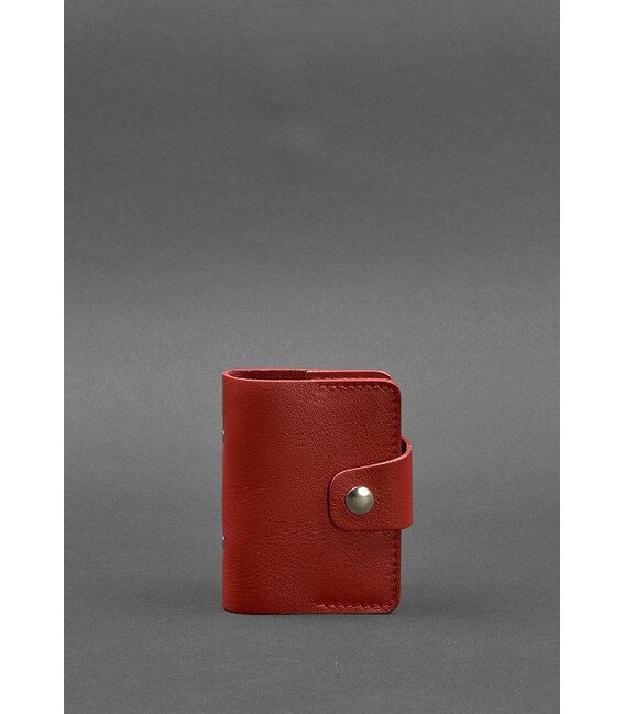 Жіночий шкіряний кард-кейс 7.1 (Книжечка) червоний картинка, зображення, фото