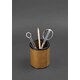 Стакан для ручек в кожаном чехле желтый Crazy Horse фото