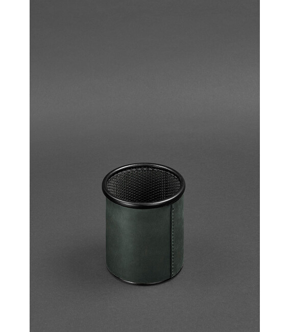 Стакан для ручек в кожаном чехле зеленый Crazy Horse фото, картинка, изображение