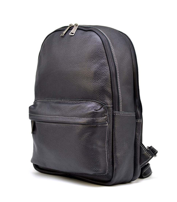 Шкіряний чоловічий рюкзак TARWA FAw-7273-3md на білій нитці фото, картинка, изображение