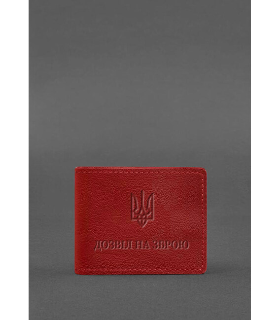 Кожаная обложка для разрешения на оружие красная фото, картинка, изображение