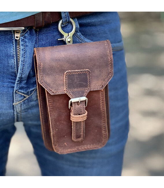 Шкіряна сумка-чохол на пояс, колір світло-коричневий TARWA RB-2090-3md фото, картинка, изображение