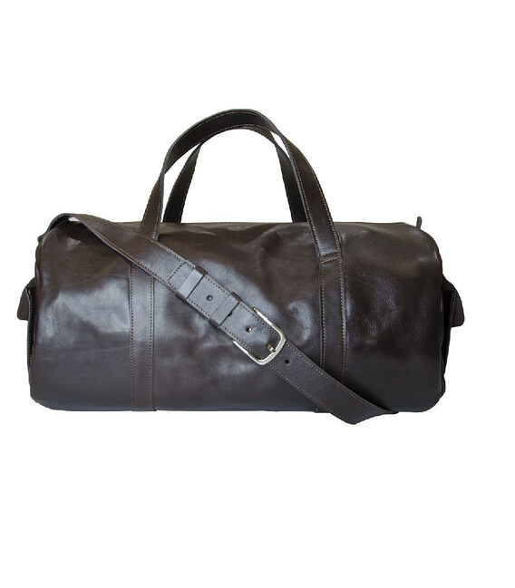 Мяка шкіряна дорожня сумка, колір кави 760620 Grande Pelle фото, картинка, изображение