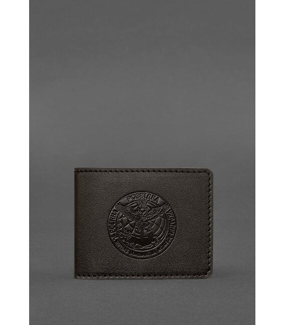 Шкіряна обкладинка на посвідчення Головного управління розвідки (ГУР) темно-коричнева картинка, зображення, фото