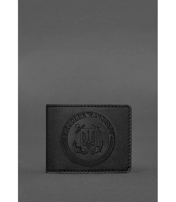 Шкіряна обкладинка на посвідчення Морської охорони Чорна картинка, зображення, фото