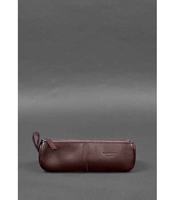 Кожаный пенал-несессер (футляр для очков) 4.0 Бордовый фото, картинка, изображение