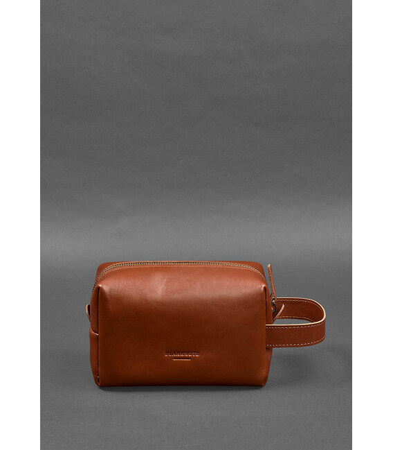 Шкіряна косметичка-несесер 5.0 Світло-коричневий картинка, зображення, фото