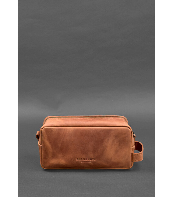 Шкіряна косметичка-несесер 6.0 світло-коричневий Crazy Horse картинка, зображення, фото