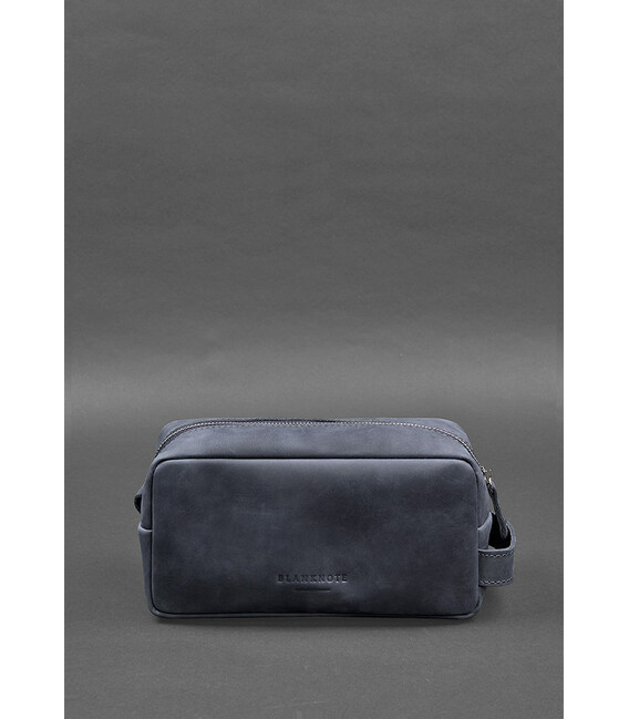 Шкіряна косметичка-несесер 6.0 синій Crazy Horse картинка, зображення, фото