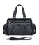 Шкіряна дорожня спортивна сумка через плече чорна John McDee 7420A - картинка, зображення, фото дорожньої сумки