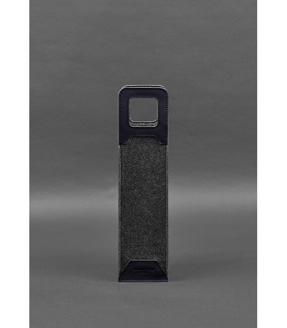 Чохол для вина 1.0 із фетру зі шкіряними вставками синій Краст картинка, зображення, фото