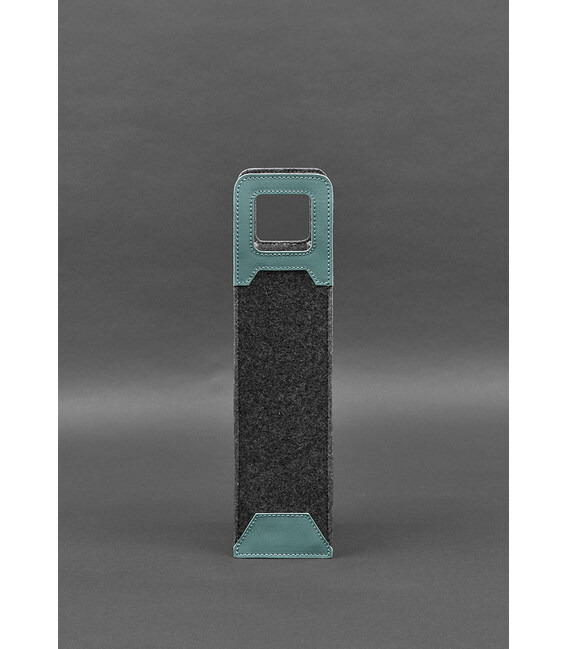 Чохол для вина 1.0 із фетру зі шкіряними вставками бірюзовий Краст картинка, зображення, фото