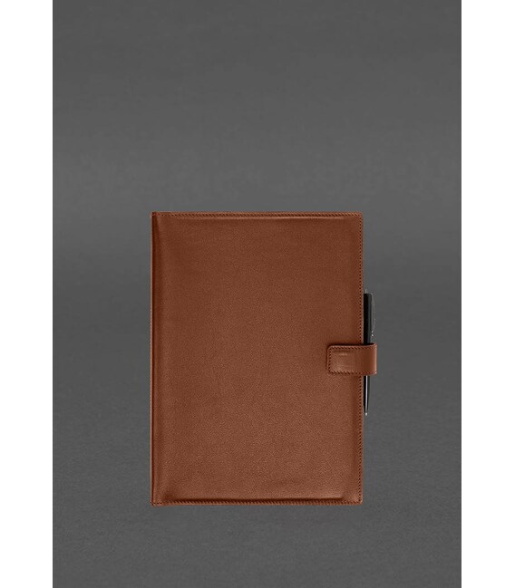 Шкіряний блокнот А4 (софт-бук) 9.2 світло-коричневий Краст картинка, зображення, фото