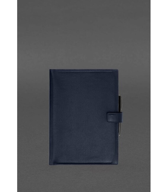 Кожаный блокнот А4 (софт-бук) 9.2 синий Краст фото, картинка, изображение