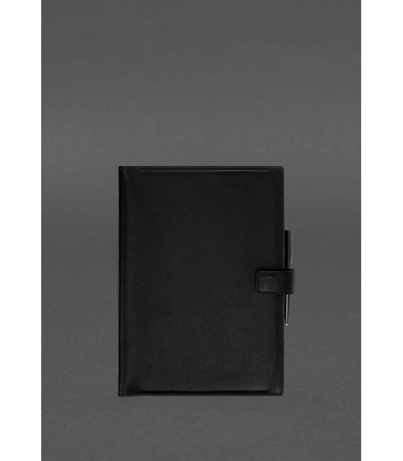 Кожаный блокнот А4 (софт-бук) 9.2 черный краст фото, картинка, изображение