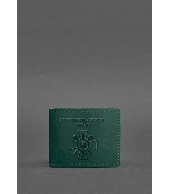 Кожаная обложка для удостоверения министерства обороны зеленая Crazy Horse фото, картинка, изображение