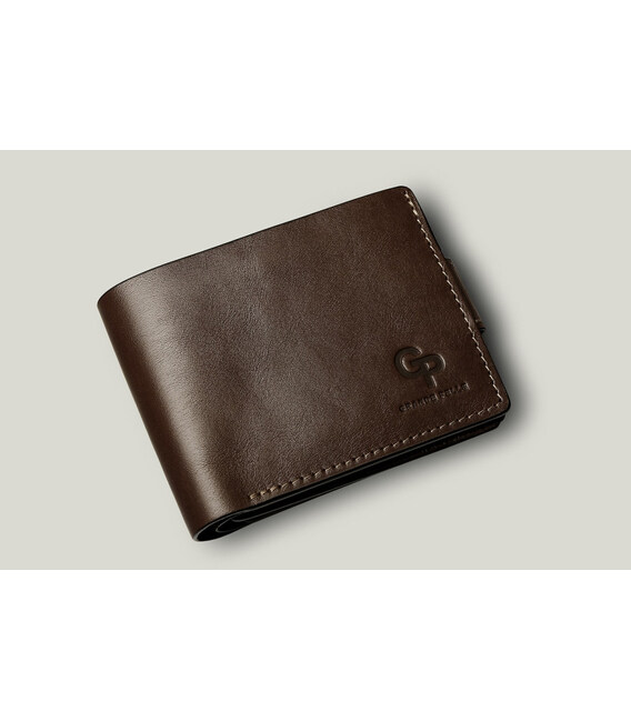 Шкіряне портмоне Аmico Grande Pelle, глянець шоколад 515620 фото, картинка, изображение