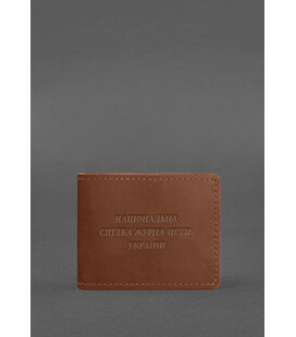 Шкіряна обкладинка для посвідчення журналіста світло-коричнева Crazy Horse картинка, зображення, фото