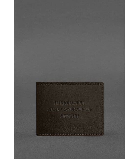 Кожаная обложка для удостоверения журналиста темно-коричневая фото, картинка, изображение