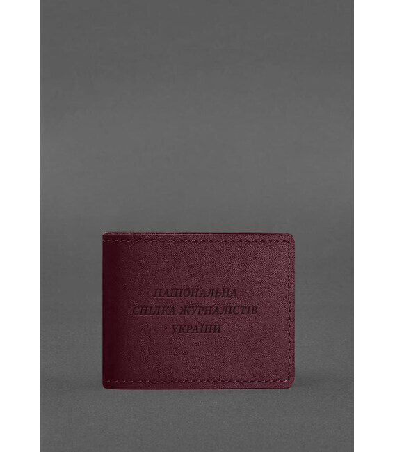 Кожаная обложка для удостоверения журналиста бордовая Crazy Horse фото, картинка, изображение