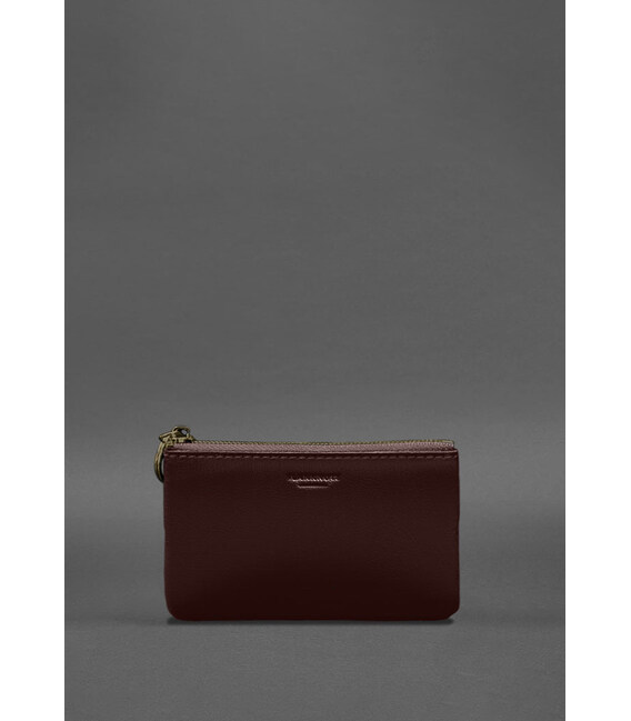 Шкіряна монетниця / міні-косметичка 3.0 бордова краст картинка, зображення, фото