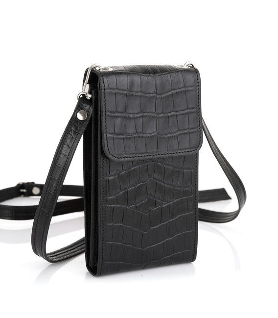 Шкіряна жіноча сумка-чохол REP1-2122-4lx TARWA, чорна фото, картинка, изображение