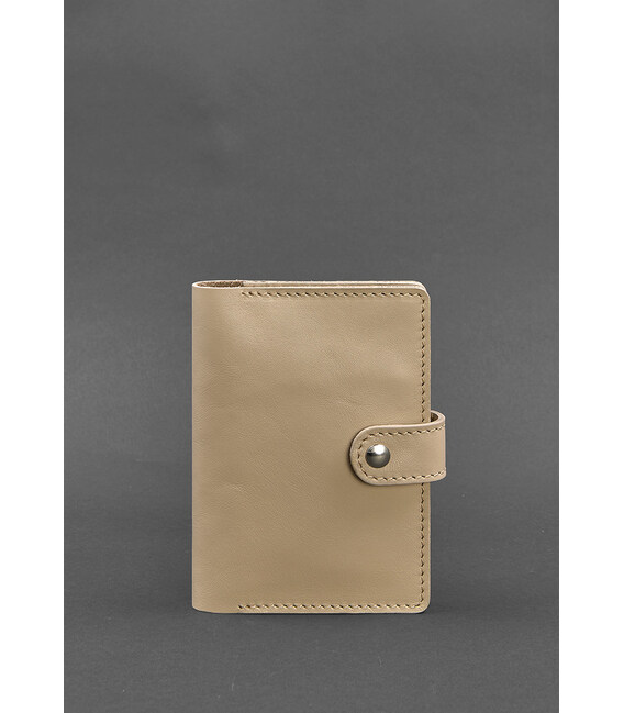 Шкіряна обкладинка для паспорта 3.0 світло-бежева картинка, зображення, фото