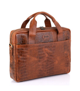 Шкіряна сумка для ноутбука і документів з тисненням під рептилію REP-1813-4lx бренду TARWA фото, картинка, изображение
