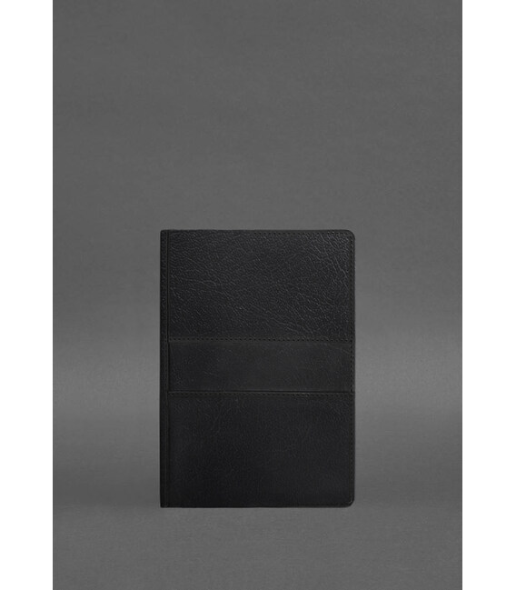 Кожаный блокнот А5 (софт-бук) 9.3 черный краст фото, картинка, изображение